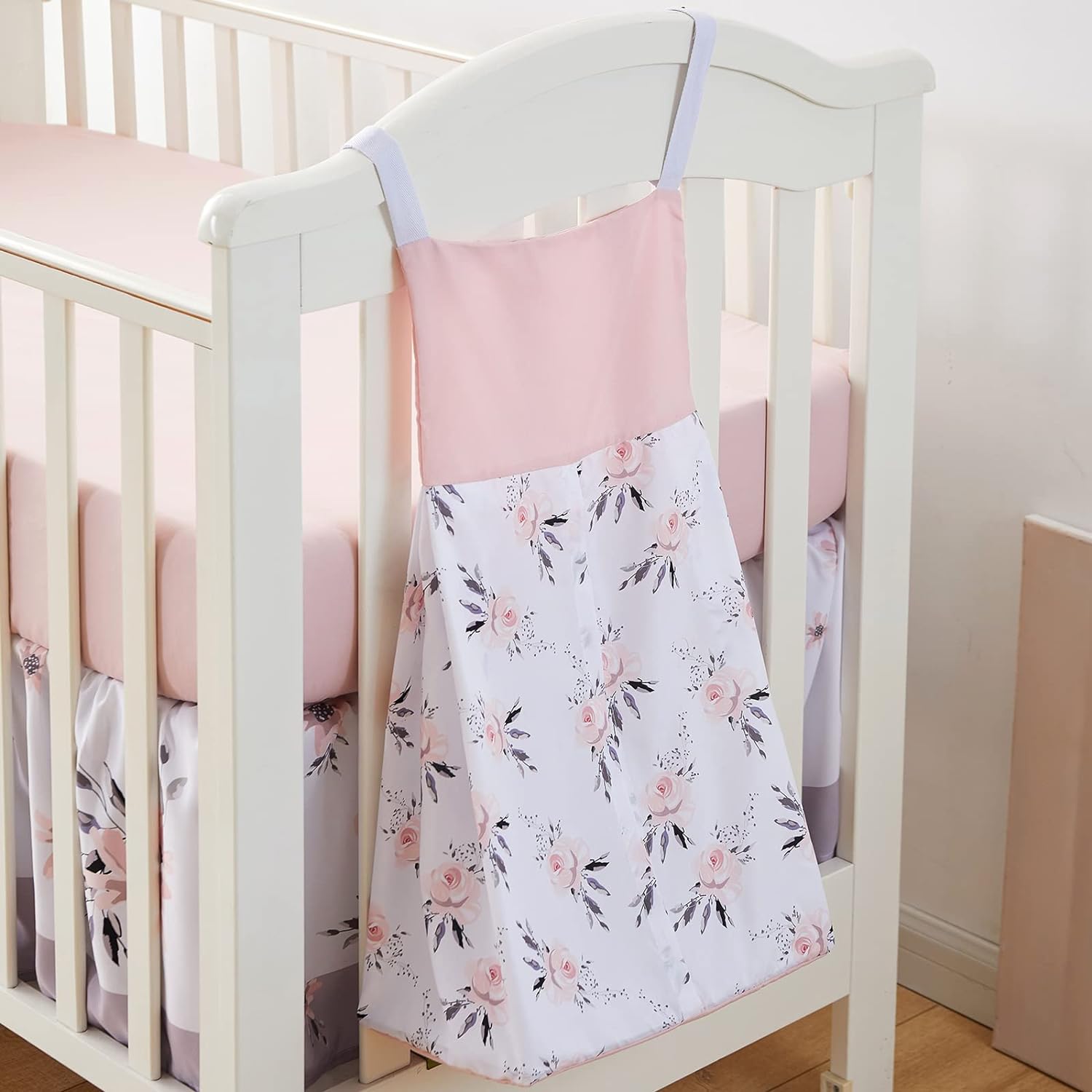 beeweed 4-Piece Crib Bedding Set for Boys Girls, Soft Baby Bedding Set Including Blanket, Crib Skirt, Crib Sheets & Diaper Stacker - Image 3